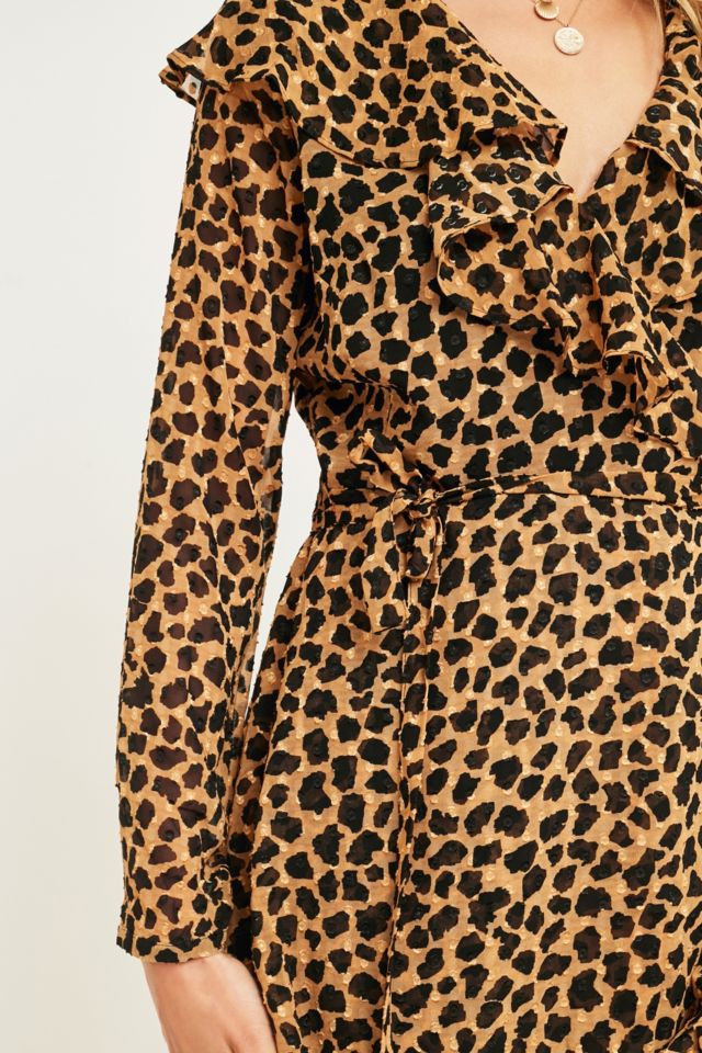 Free People Frenchie Leopard Print Mini Dress