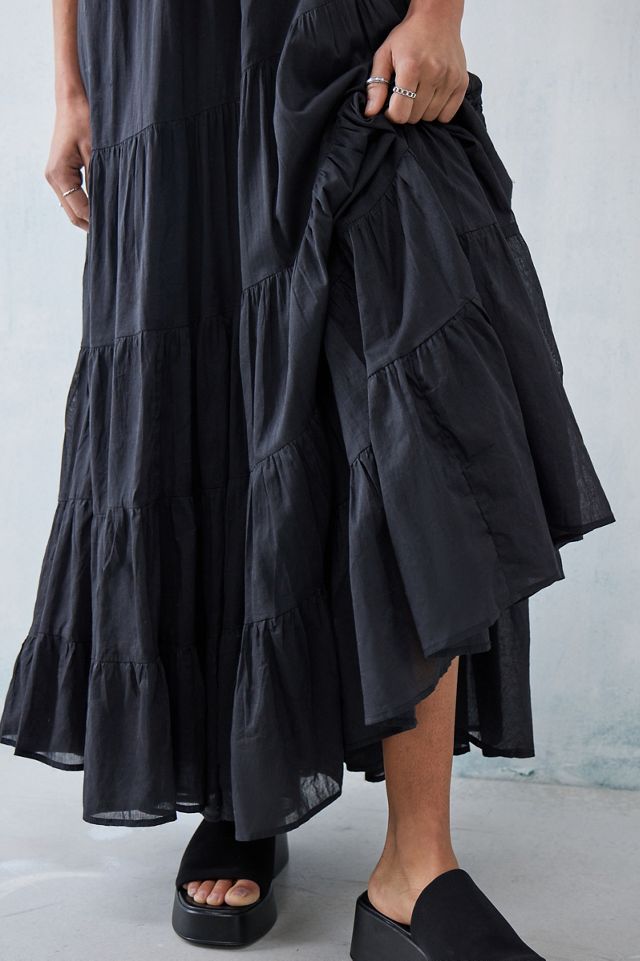 Free People Black Sundrenched Solid Maxi Dress | Urban Outfitters UK