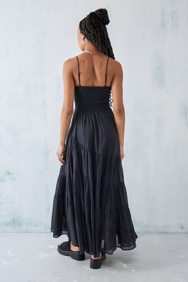 halter neck blue maxi dress Ragen Keyhole Halter Maxi Dress