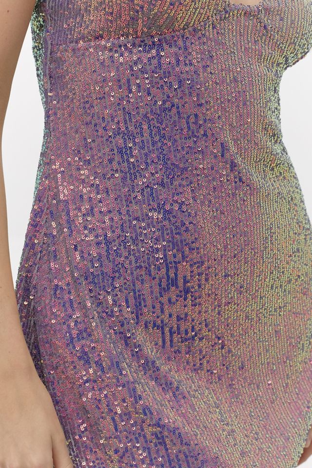 Free People Gold Rush Lilac Sequin Mini Dress | Urban Outfitters UK
