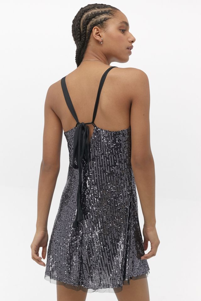 Free People Gold Rush Black Sequin Mini Dress | Urban Outfitters UK