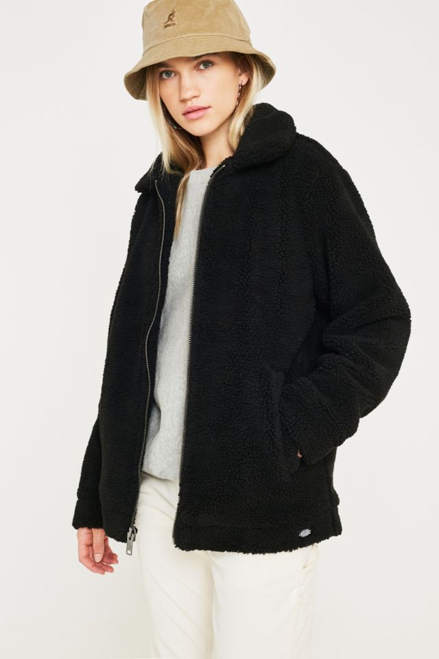 Dickies Kegley Black Zip-Through Sherpa Jacket | Urban Outfitters UK