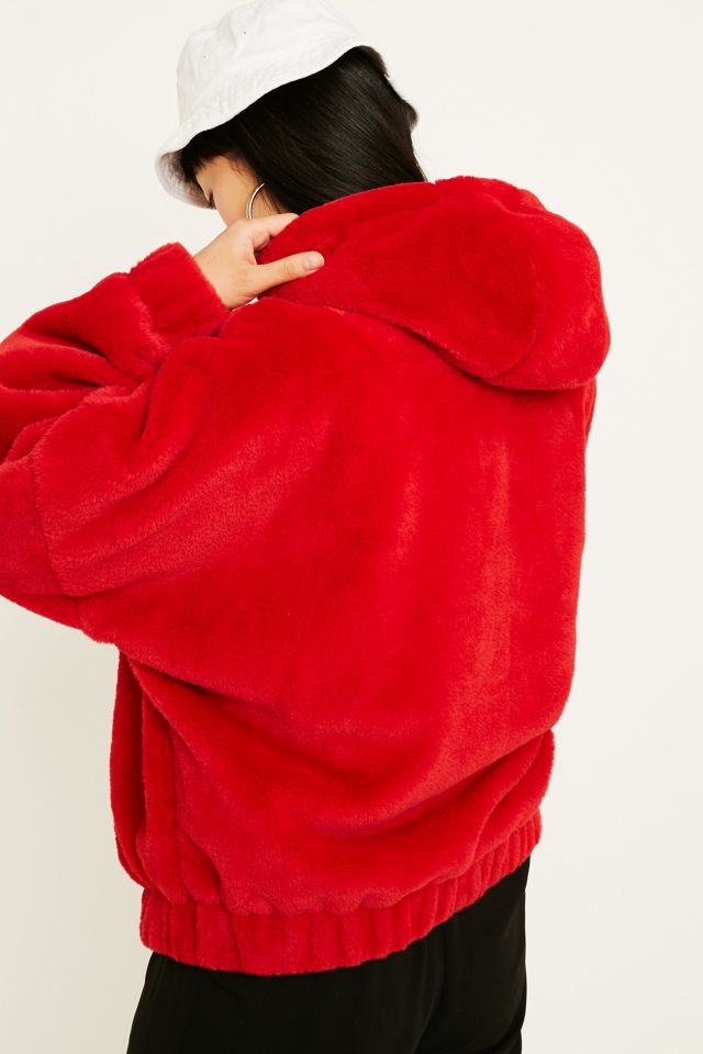 Ellesse – Jacke „Giovanna“ aus Kunstfell in Rot #2