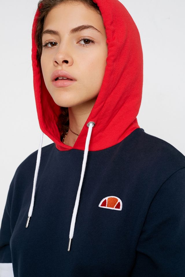 Ellesse - Sweat à capuche court bleu marine #1