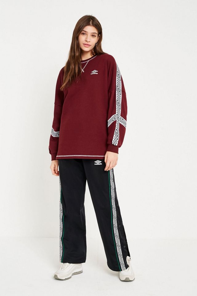 Umbro Burgundy Taped Oversized Sweatshirt #1