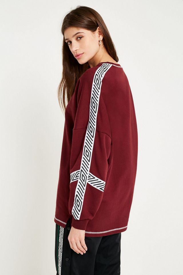 Umbro Burgundy Taped Oversized Sweatshirt #3