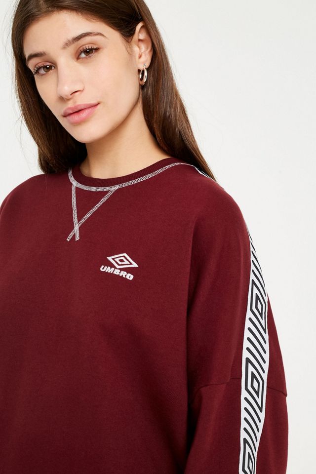 Umbro Burgundy Taped Oversized Sweatshirt #4