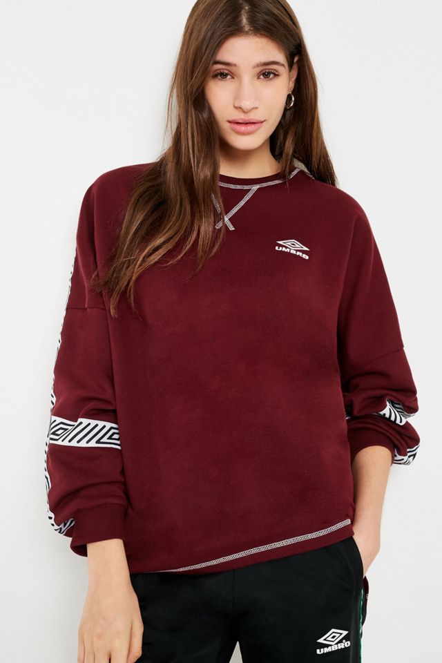 Umbro Burgundy Taped Oversized Sweatshirt #5