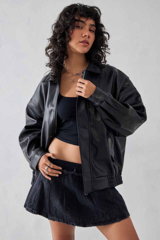 Lioness Kenny Black Bomber Jacket | Urban Outfitters UK