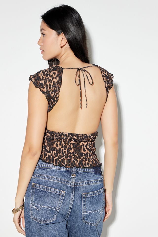 Lioness Uno Leopard Print Tie Top #2