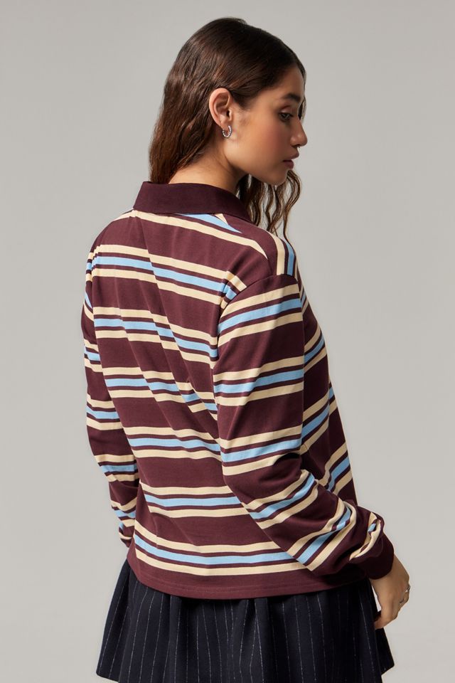 Lioness Striped Long-Sleeve Polo Top #2