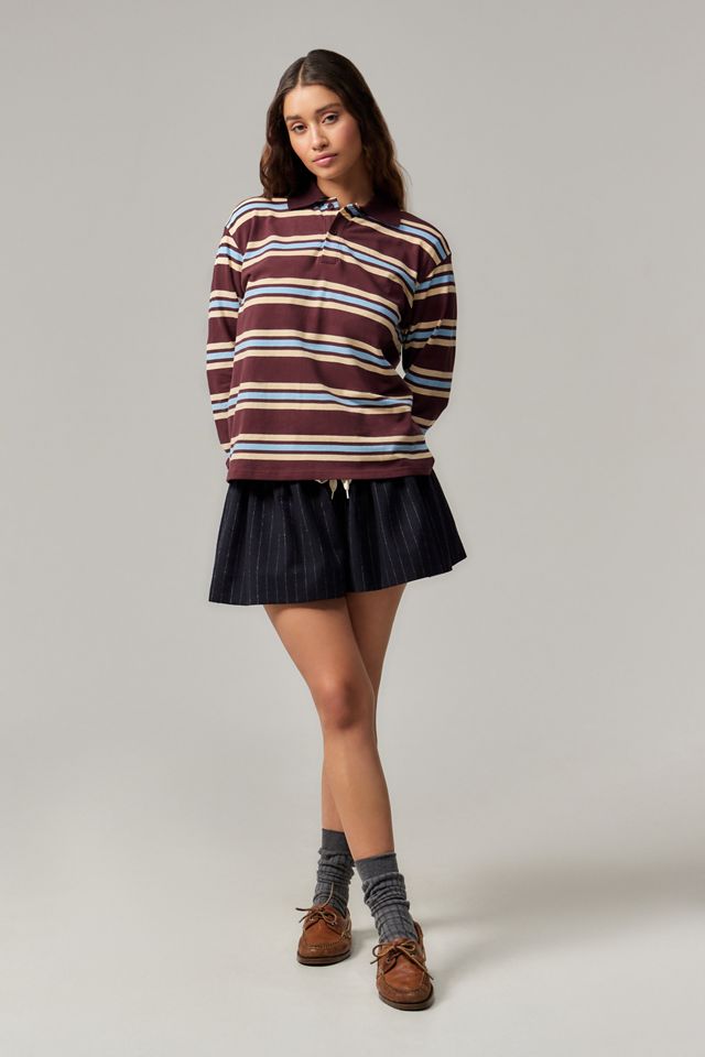 Lioness Striped Long-Sleeve Polo Top #3