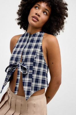 Lioness Butterfly Check Tie Top Product Page