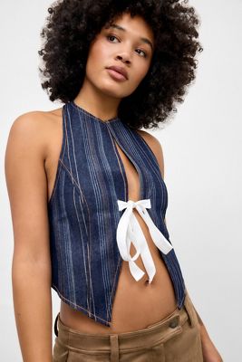 Lioness Denim Tie Top