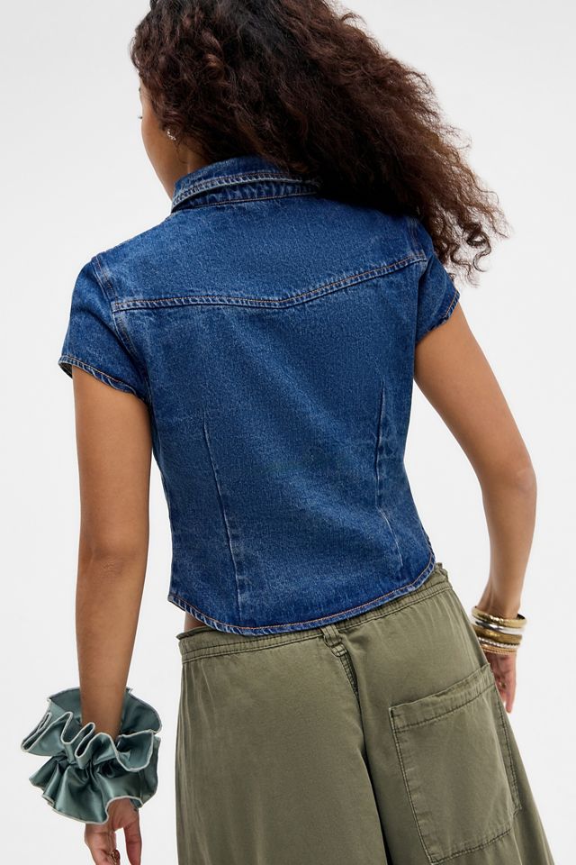 Lioness Varsity Blues Denim Top #3