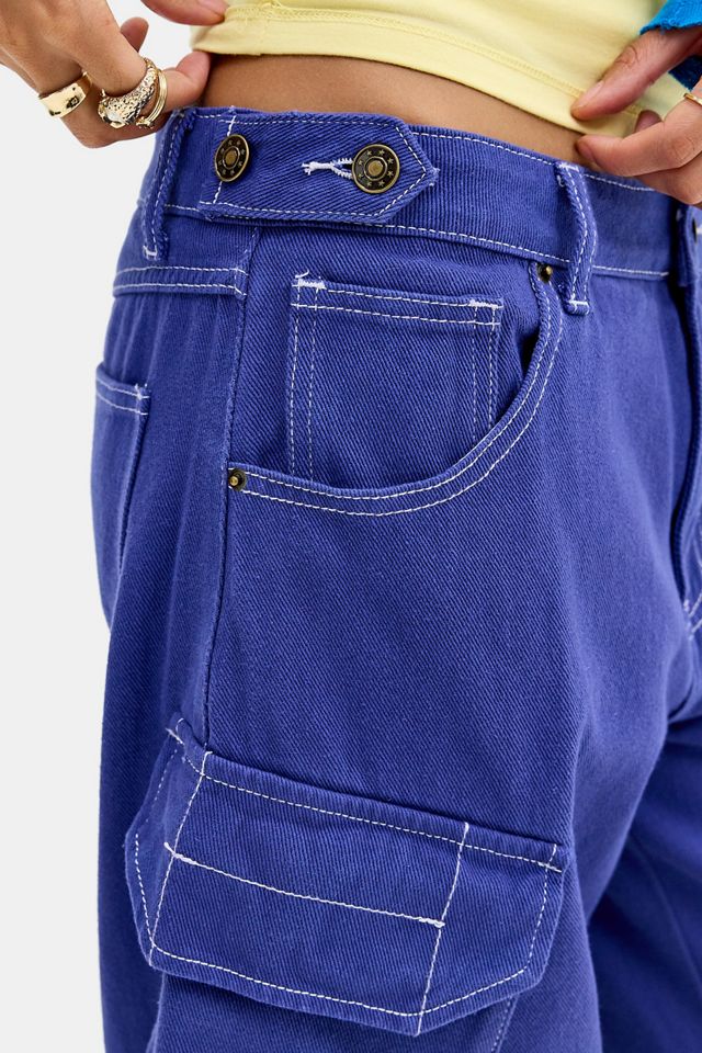 Jeans cargo Penthouse bleu cobalt Lioness #2