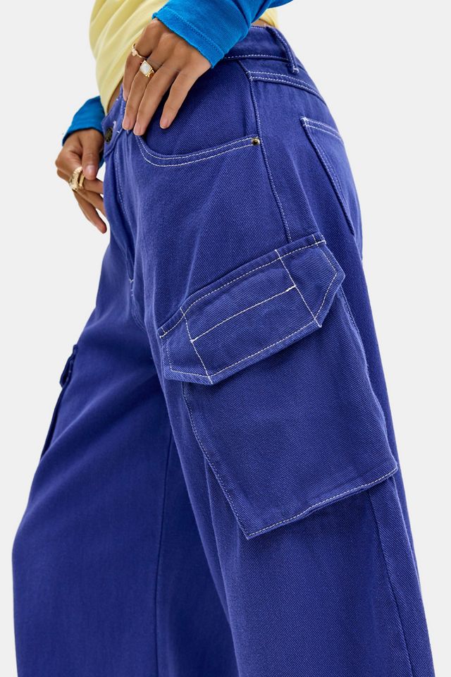 Jeans cargo Penthouse bleu cobalt Lioness #3