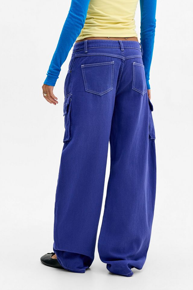 Jeans cargo Penthouse bleu cobalt Lioness #4