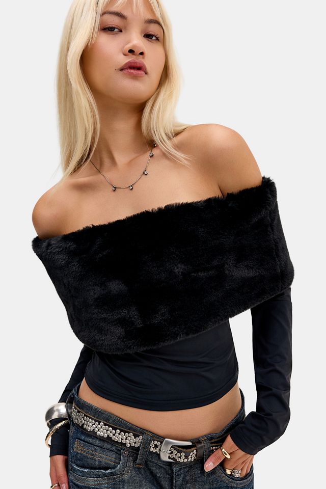 Lioness Black Waldorf Off-The-Shoulder Top #1