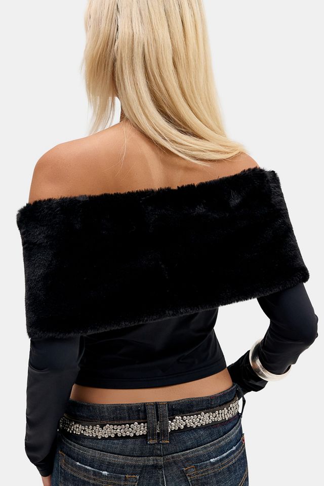 Lioness Black Waldorf Off-The-Shoulder Top #3