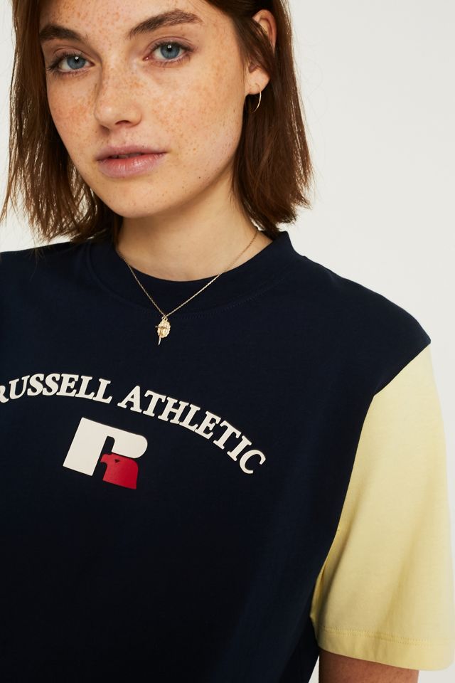 T-shirt Homme Russell Athletic BQ10 - Bleu Marine, Coton, Taille L (Grand)