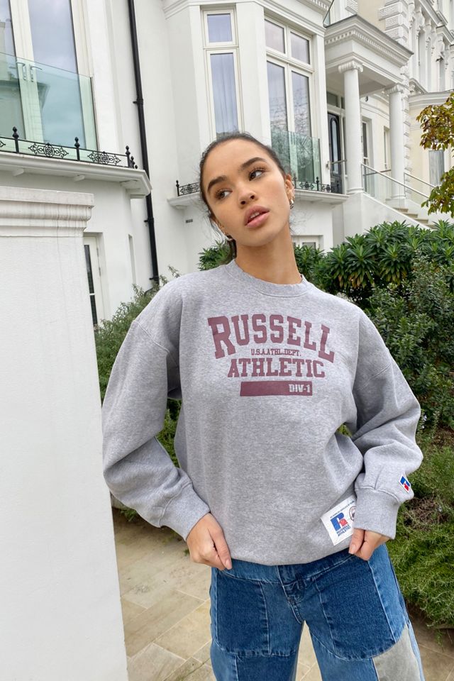 Russell Athletic UO Esclusiva felpa grigia stampa vintage #2