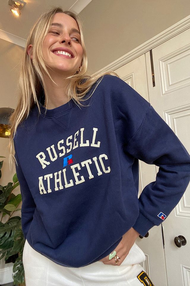 Russel Athletic UO Exclusive Navy Oversized Crew Neck Sweatshirt #3