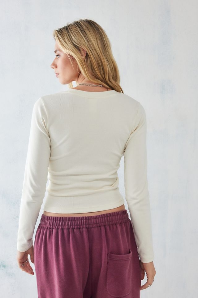 Russell Athletic Ecru Milly Notched Long Sleeve T-Shirt #3
