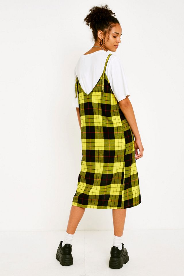 Cheap Monday Keep Yellow Tartan Check Midi Dress #3