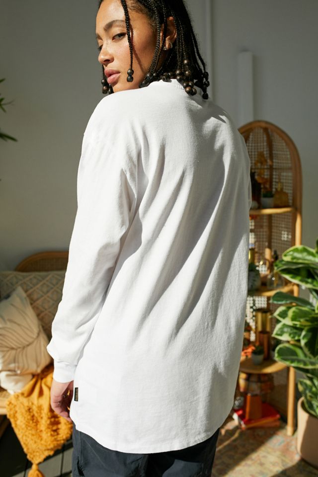 Napapijri – Longsleeve in Weiß mit eckigem Logo #1