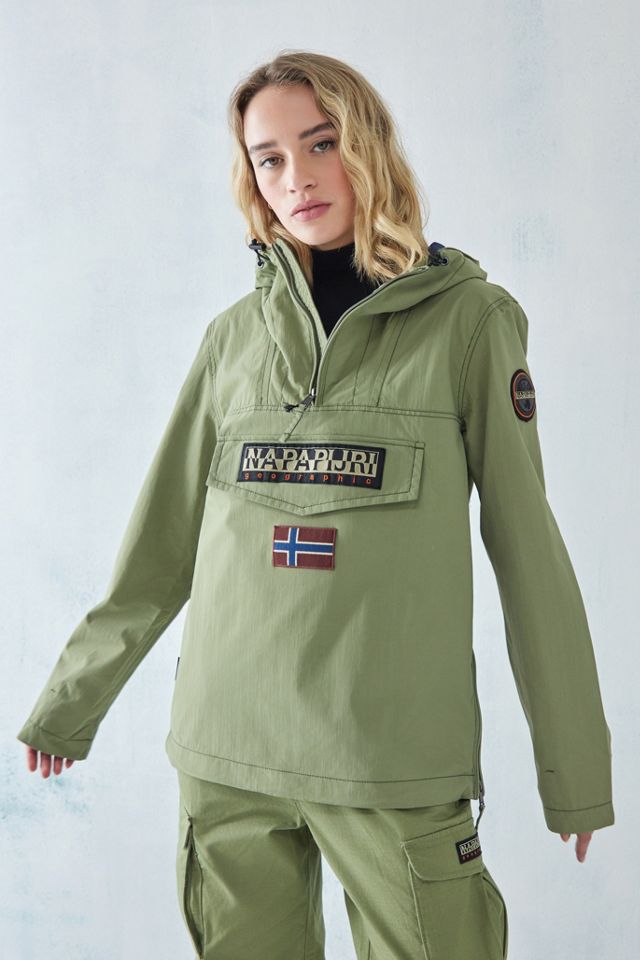 Napapijri Rainforest Quarter-Zip Hooded Jacket Urban Outfitters UK