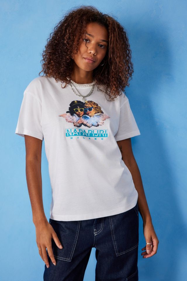 Napapijri x Fiorucci White T-Shirt | Urban Outfitters UK