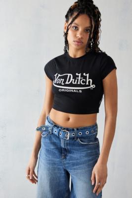 Von Dutch UO Exclusive Black Cropped T-Shirt