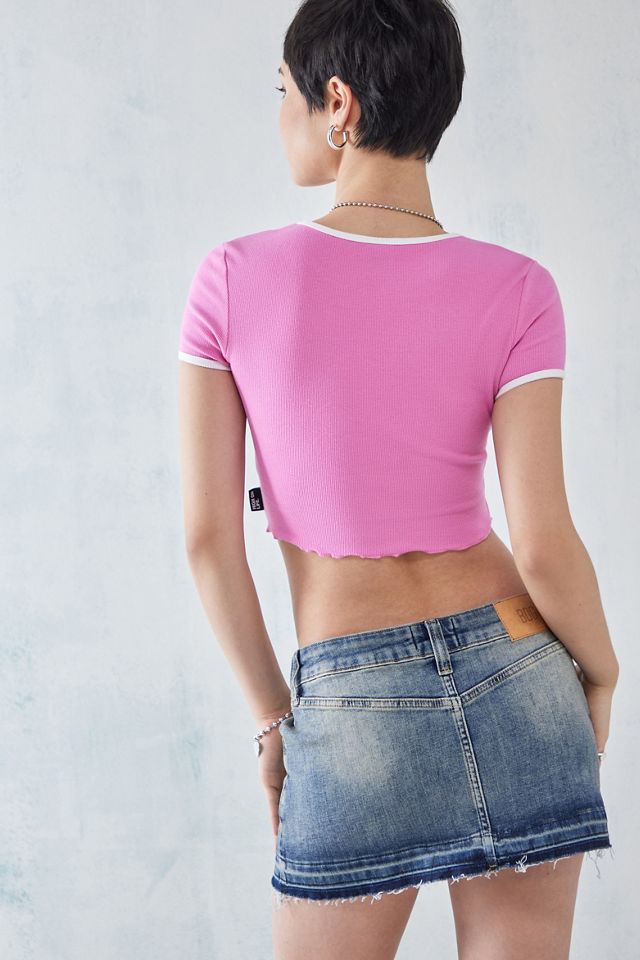 Von Dutch camiseta rosa Ami con borde de lechuga #3
