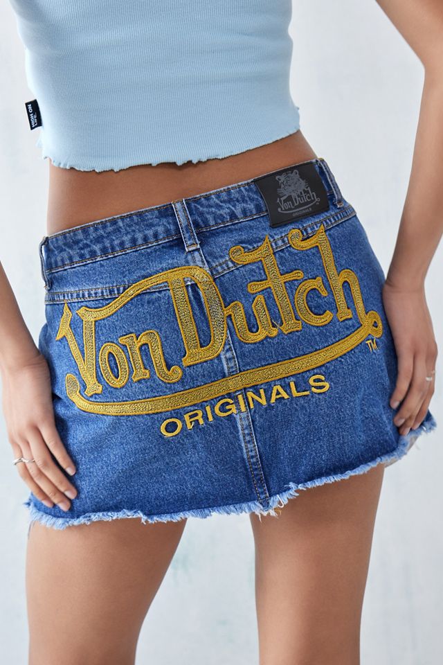 Von Dutch Pam Falda Micro Denim bordada #3
