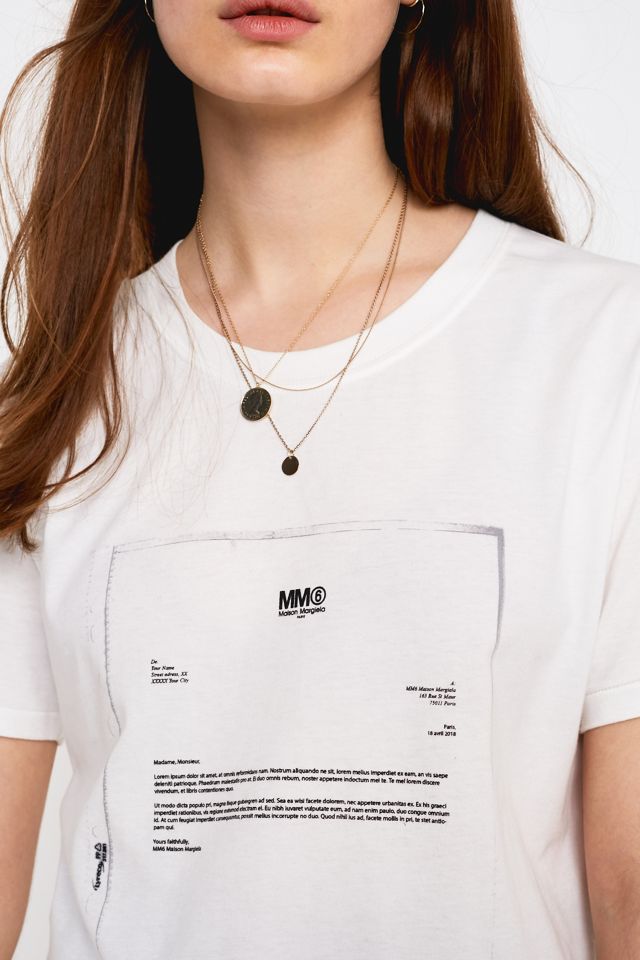 MM6 - T-Shirt blanc avec logo encadré #3
