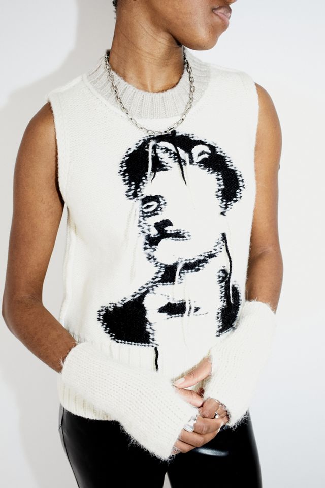 MM6 Maison Margiela Chaleco Blanco Intarsia #1