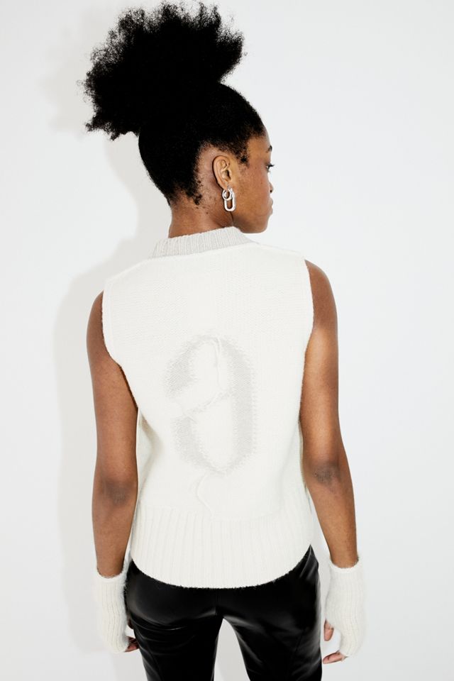 MM6 Maison Margiela Chaleco Blanco Intarsia #2