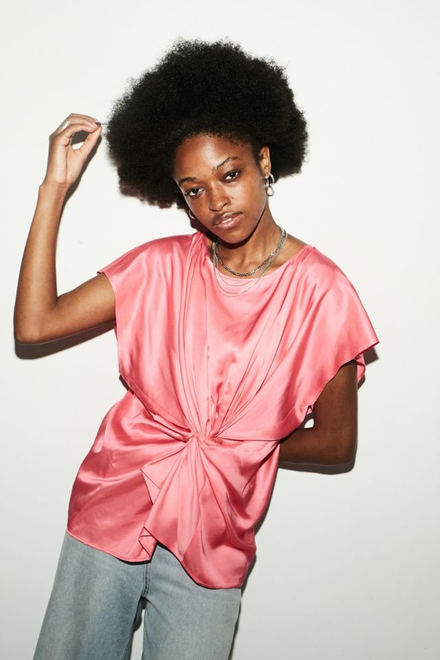 Women's Pink Draped Blouse 