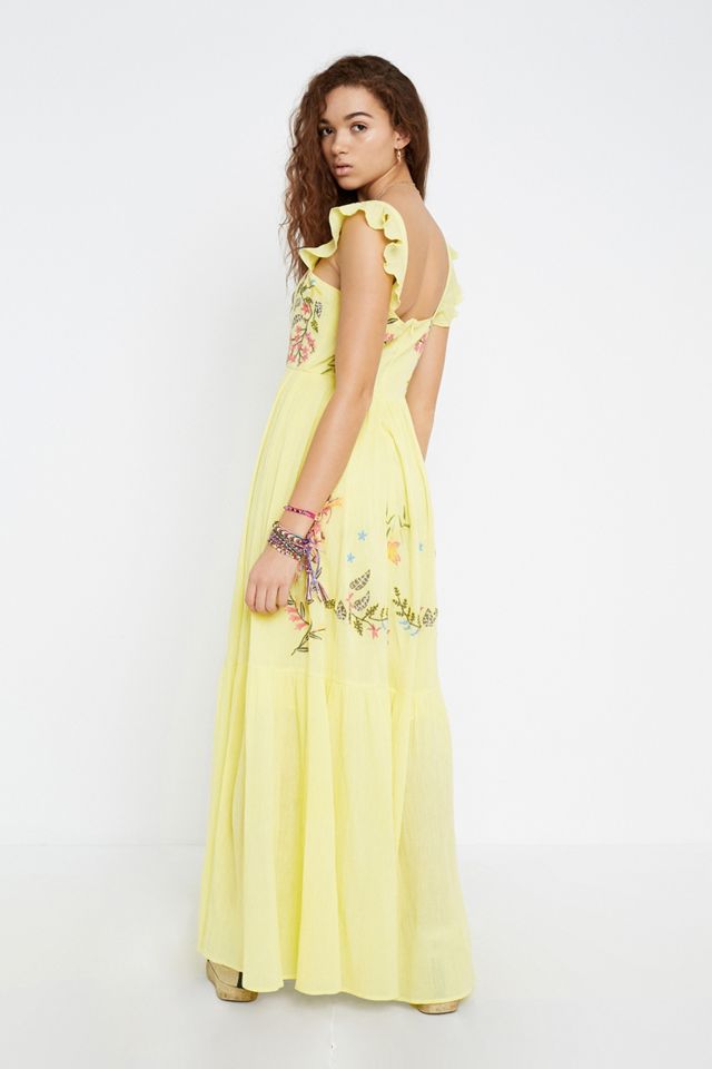 Violet Skye - Robe longue volantée jaune #3