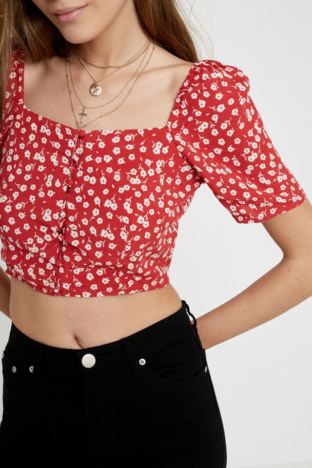 NARRATED – Geblümte Bluse mit geradem Ausschnitt #2