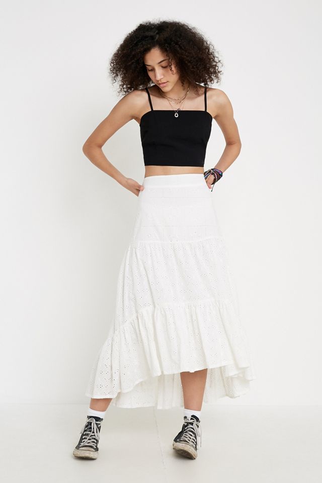 NARRATED Black Lace-Up Apron Crop Cami #2