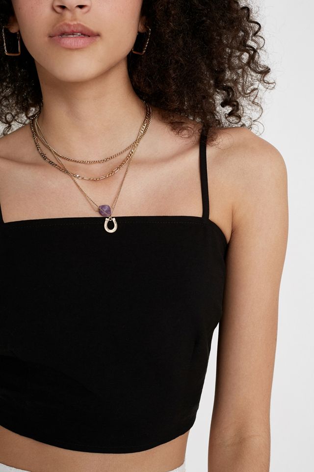 NARRATED Black Lace-Up Apron Crop Cami #3