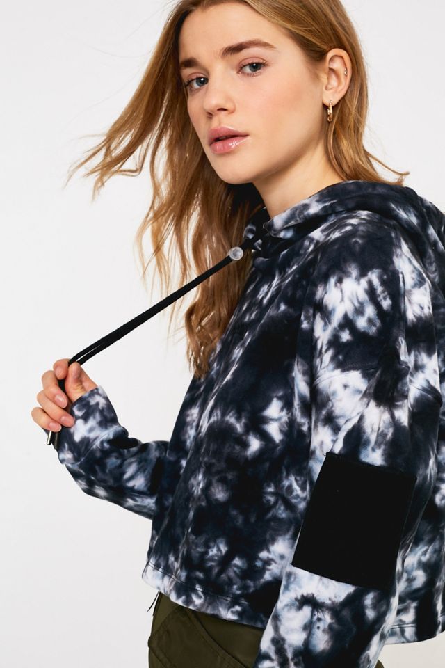Felpa con cappuccio tie-dye cropped paris sprecata #1