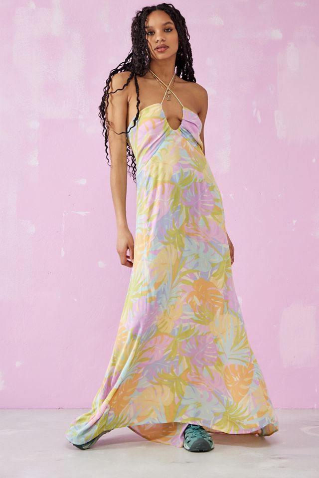 billabong so groovy halter maxi dress Vestido Maxi Halterneck Billabong So Groovy