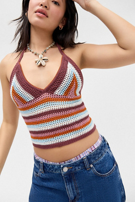 Haut de maillot de bain en maille à rayures UO Exclusive en taille: XS - Roxy - Modalova