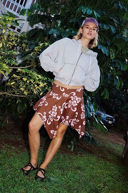 Roxy UO Exclusive Hibiscus Midi Skirt