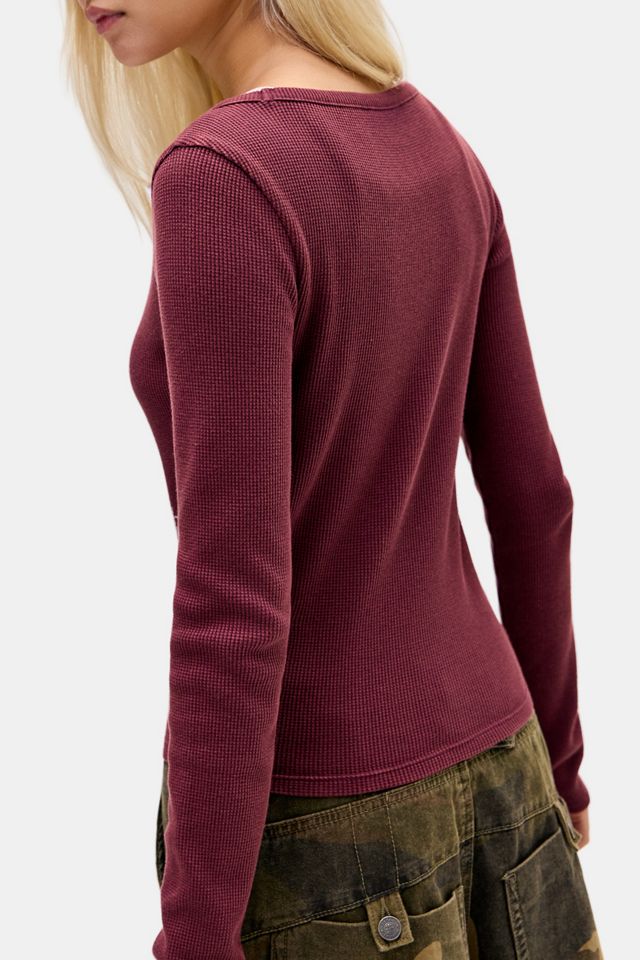 Roxy UO Exclusive Double-Layer Waffle Baby Tee #3