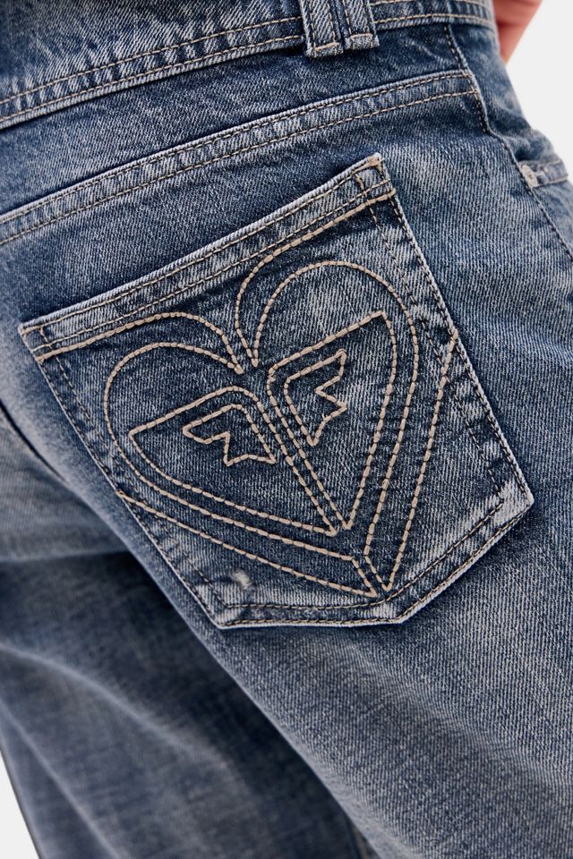 Roxy UO Exclusive Embroidered Flare Jeans #3