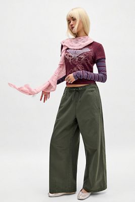 Pantaloni Roxy UO Exclusive in tela lavata kaki